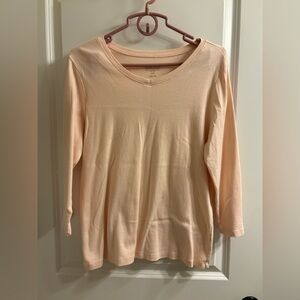 Pendleton Women's Ballet Pink V-Neck 3/4 Sleeve Tee - Like New
